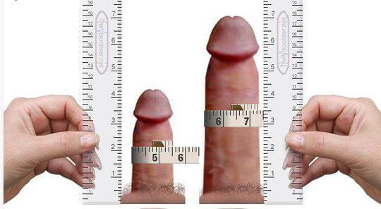 medição do pênis para e após o aumento em casa